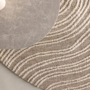 Melle – Tapis de salon – Beige, Ivoire – ⌀200 cm