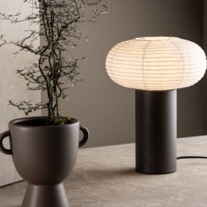 Hovfjället – Lampe à poser – Naturel, Blanc – ⌀25 cm