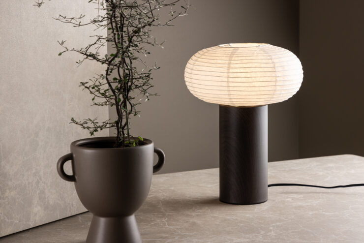 Hovfjället – Lampe à poser – Naturel, Blanc – ⌀25 cm