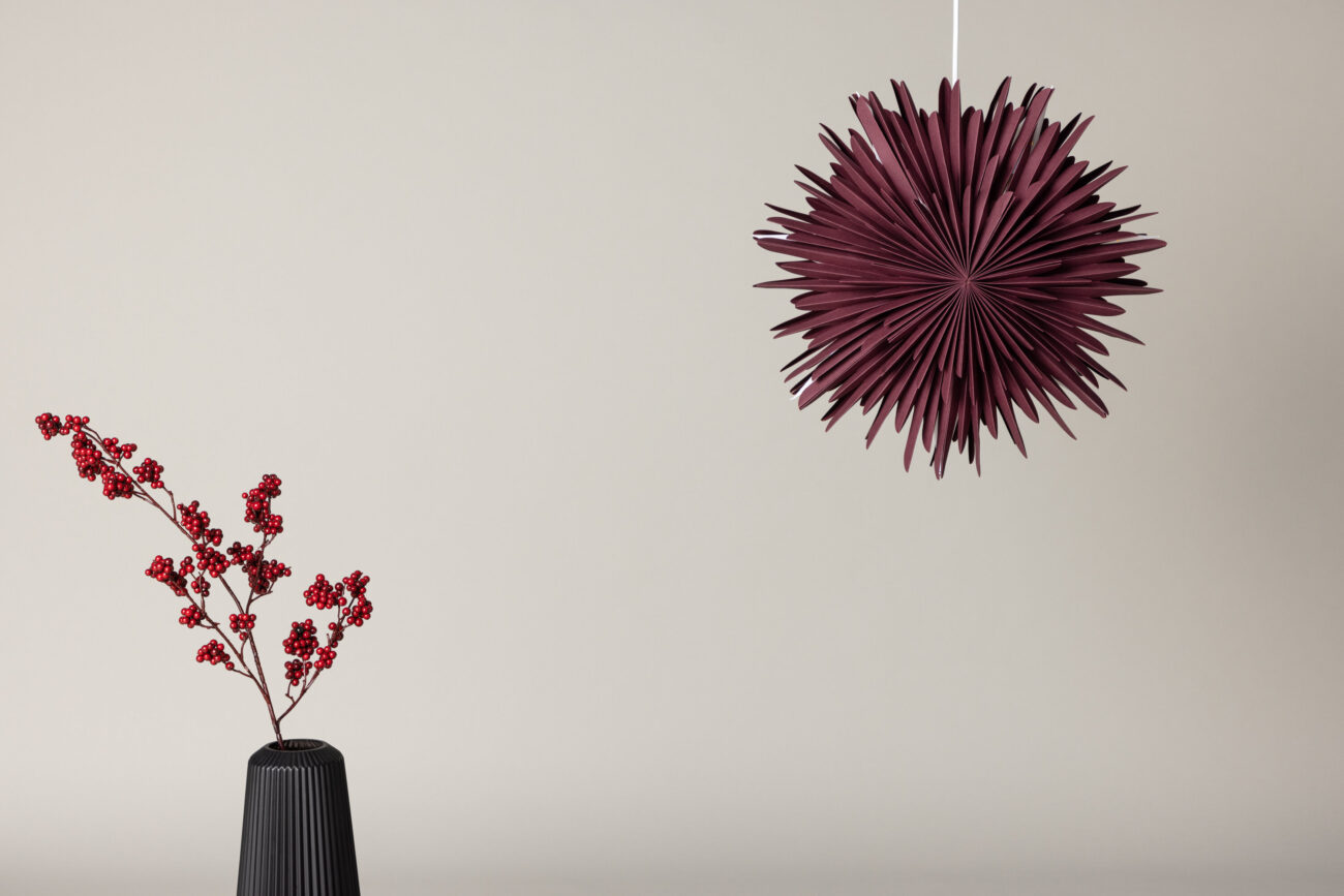 Sälen – Éclairage de Noël – Rouge foncé, Blanc – ⌀46 cm