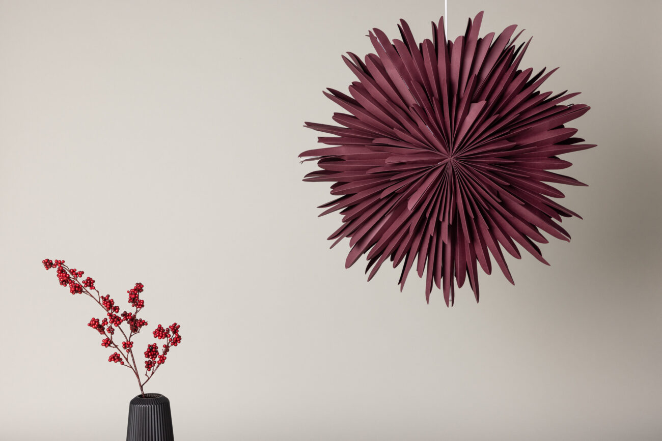 Sälen – Éclairage de Noël – Rouge foncé, Blanc – ⌀80 cm