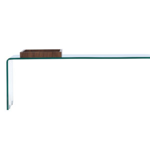 Telemark – Table basse – Transparent, Noyer – 110 x 50 cm
