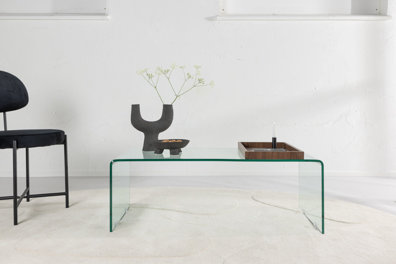 Telemark – Table basse – Transparent, Noyer – 110 x 50 cm