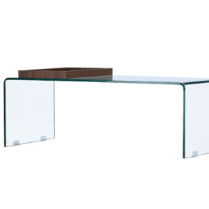Telemark – Table basse – Transparent, Noyer – 110 x 50 cm