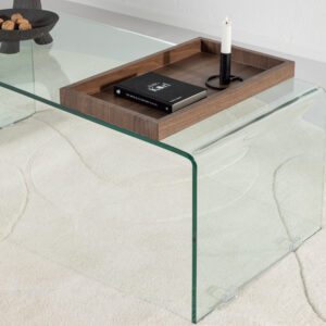Telemark – Table basse – Transparent, Noyer – 110 x 50 cm