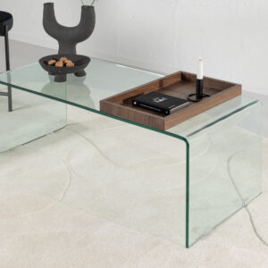 Telemark – Table basse – Transparent, Noyer – 110 x 50 cm