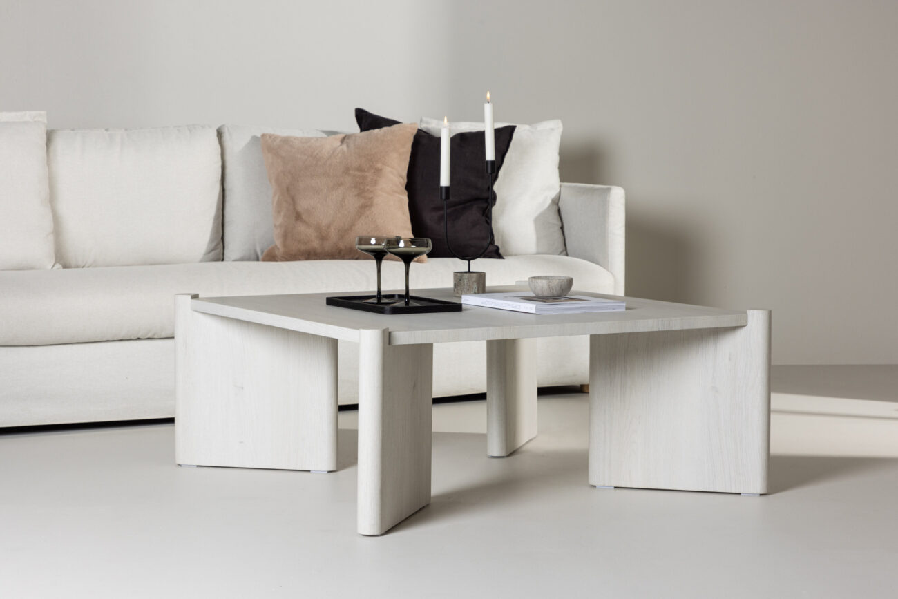 Rogaland – Table basse – Blanchi – 100 x 100 cm