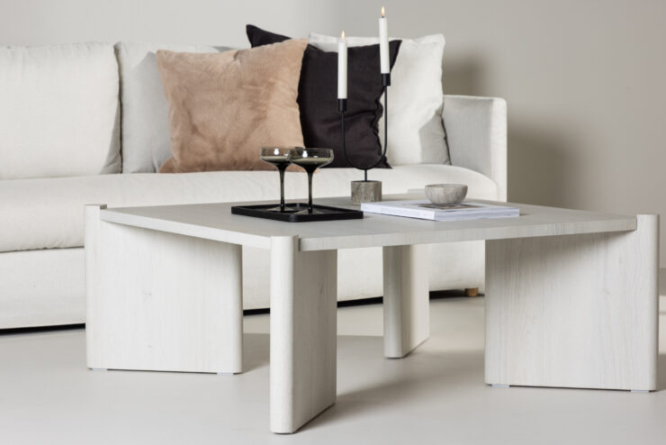 Rogaland – Table basse – Blanchi – 100 x 100 cm