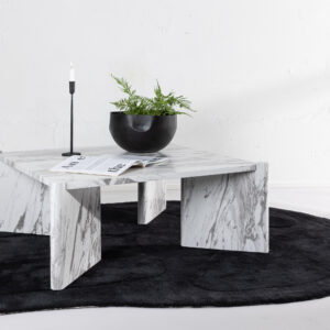 Rogaland – Table basse – Blanc – 100 x 100 cm
