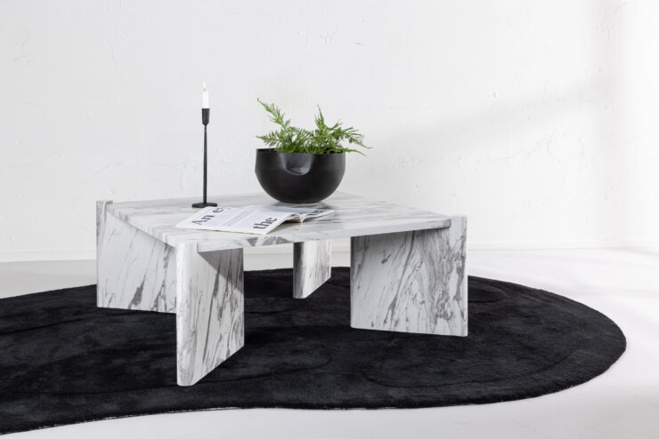 Rogaland – Table basse – Blanc – 100 x 100 cm