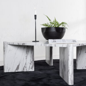 Rogaland – Table basse – Blanc – 100 x 100 cm