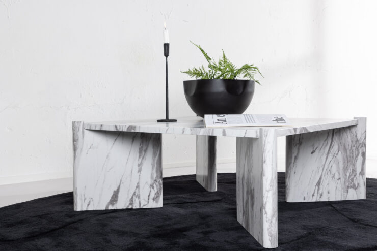 Rogaland – Table basse – Blanc – 100 x 100 cm