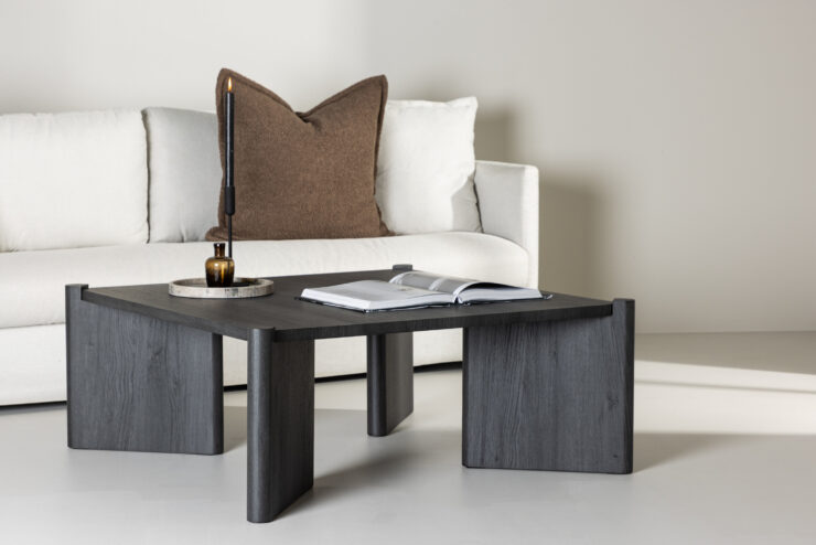 Rogaland – Table basse – Noir – 100 x 100 cm