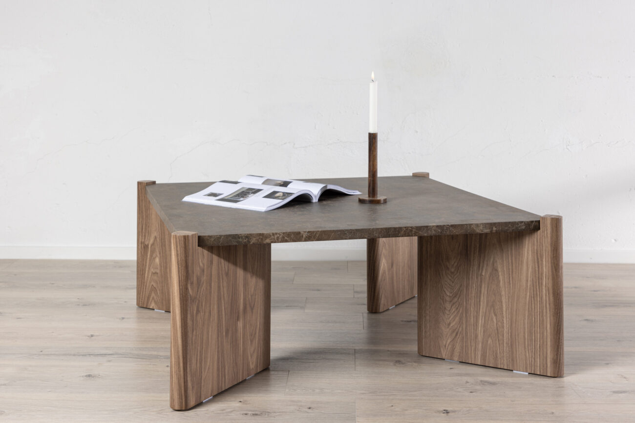 Rogaland – Table basse – Marron – 100 x 100 cm