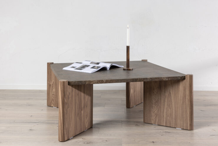 Rogaland – Table basse – Marron – 100 x 100 cm