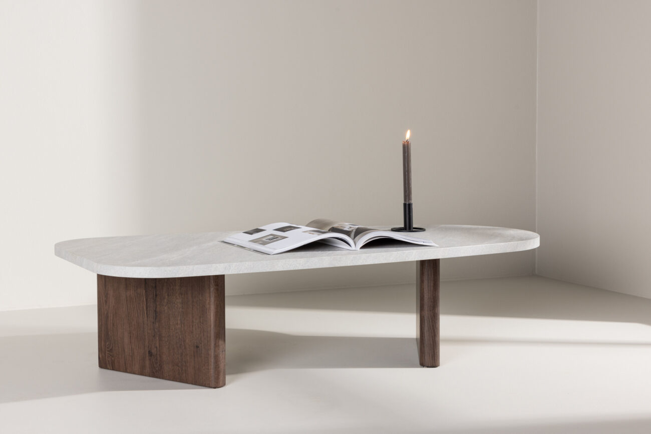 Grönvik – Table basse – Moka, Gris clair – 130 x 65 cm