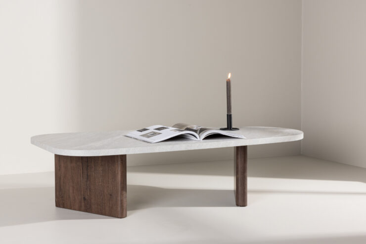 Grönvik – Table basse – Moka, Gris clair – 130 x 65 cm