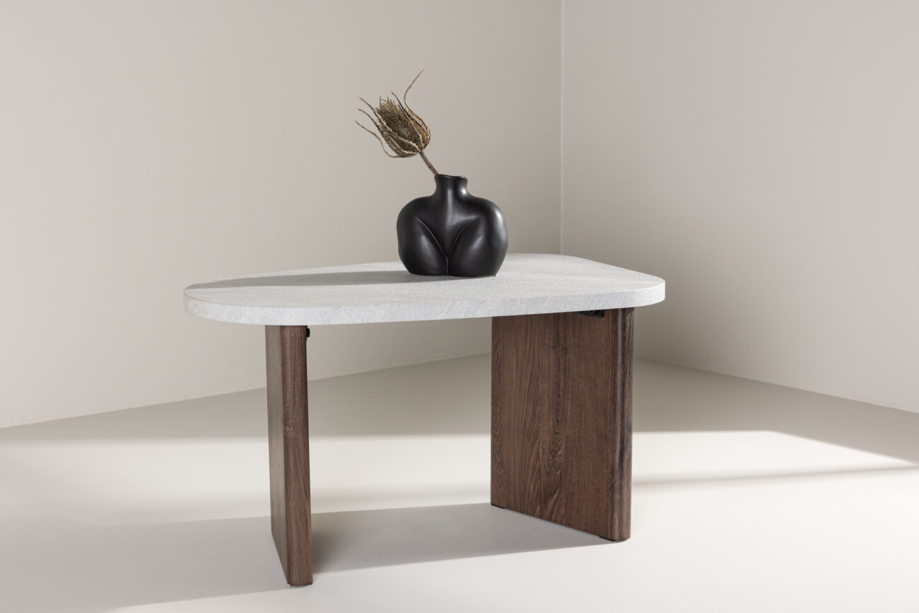 Grönvik – Table d’appoint – Gris, Gris clair, Moka – 70 x 45 cm