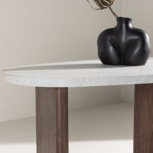 Grönvik – Table d&rsquo;appoint – Gris, Gris clair, Moka – 70 x 45 cm