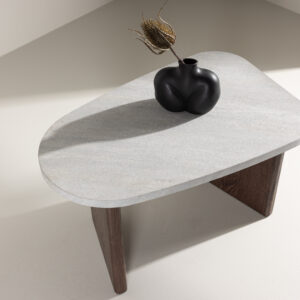 Grönvik – Table d&rsquo;appoint – Gris, Gris clair, Moka – 70 x 45 cm