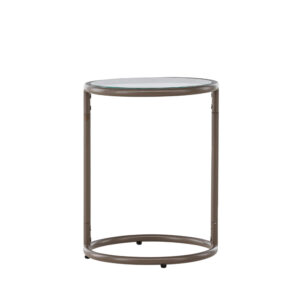 Stavanger – Table d&rsquo;appoint – Transparent, Marron – ⌀35 cm