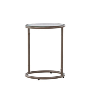 Stavanger – Table d&rsquo;appoint – Transparent, Marron – ⌀35 cm