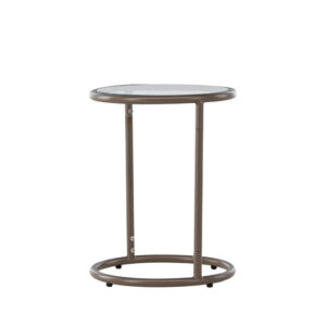 Stavanger – Table d&rsquo;appoint – Transparent, Marron – ⌀35 cm