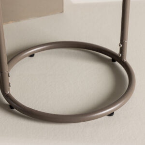 Stavanger – Table d&rsquo;appoint – Transparent, Marron – ⌀35 cm