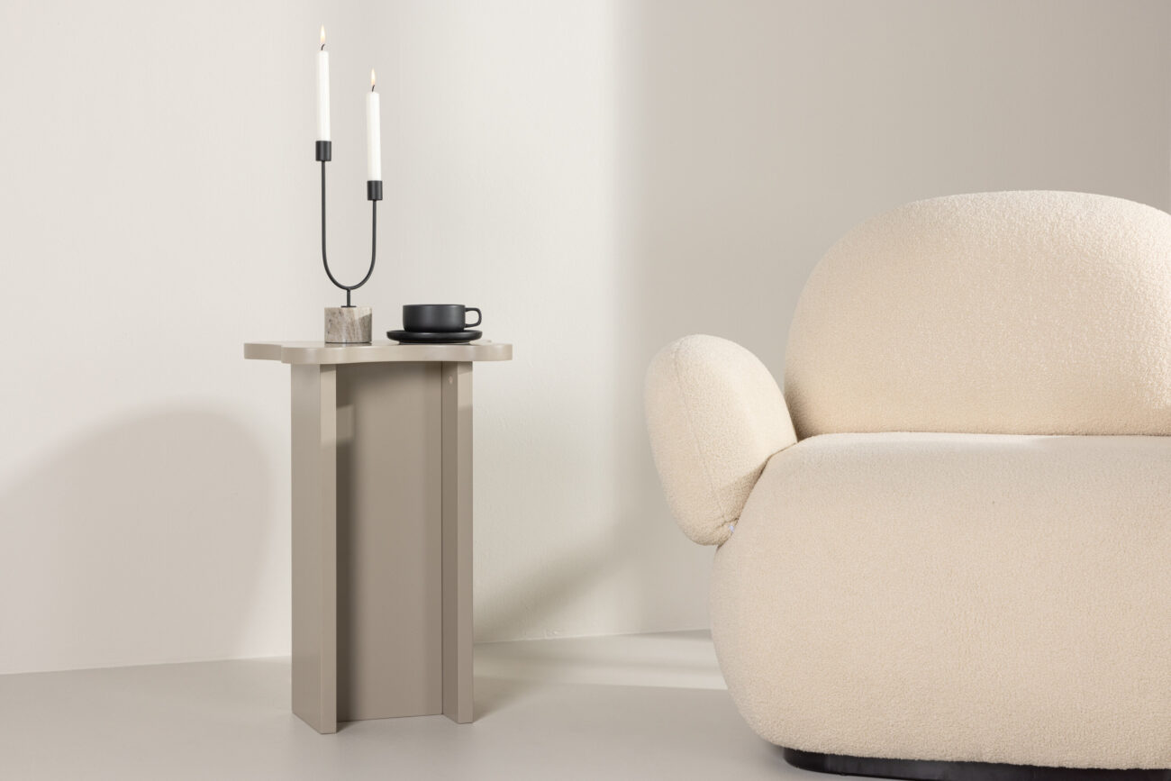 Molde – Table d’appoint – Beige, Marron clair – 42 x 30 cm