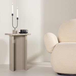 Molde – Table d&rsquo;appoint – Beige, Marron clair – 42 x 30 cm