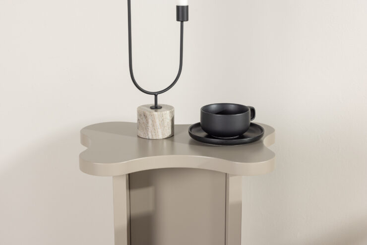 Molde – Table d'appoint – Beige, Marron clair – 42 x 30 cm