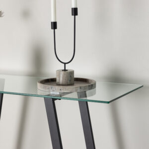 Horten – Table d&rsquo;appoint – Noir, Transparent – 100 x 40 cm