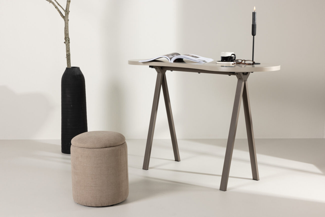 Holmestrand – Bureau – Marron foncé, Beige, Marron clair – 115 x 50 cm