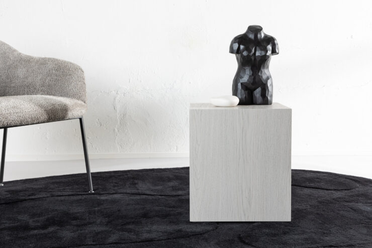 York – Table basse – Blanchi – 40 x 40 cm