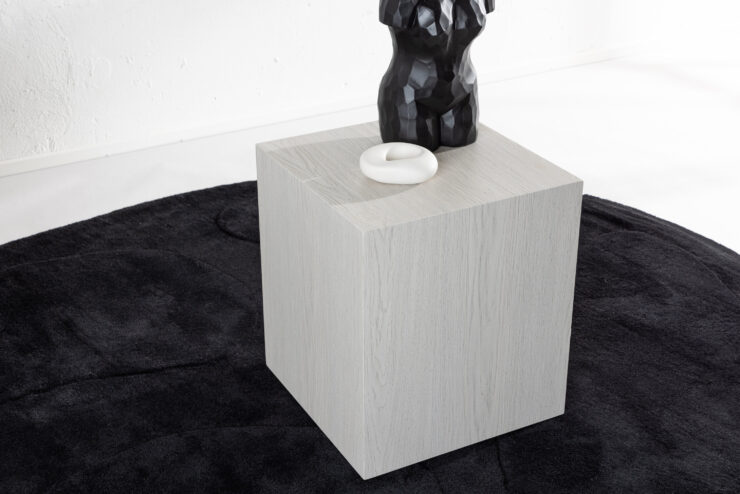 York – Table basse – Blanchi – 40 x 40 cm