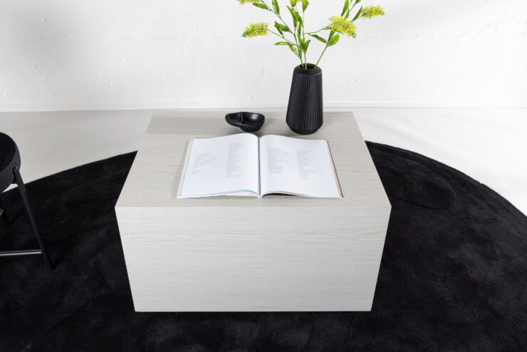 York – Table basse – Blanchi – 80 x 60 cm