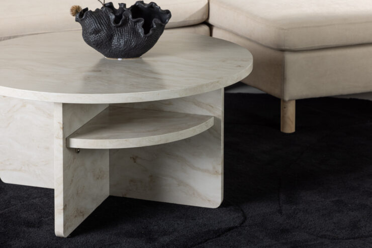 Ålesund – Table basse – Beige – ⌀85 cm