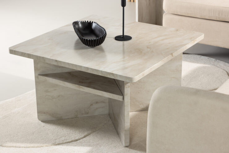 Ålesund – Table basse – Beige – 75 x 75 cm