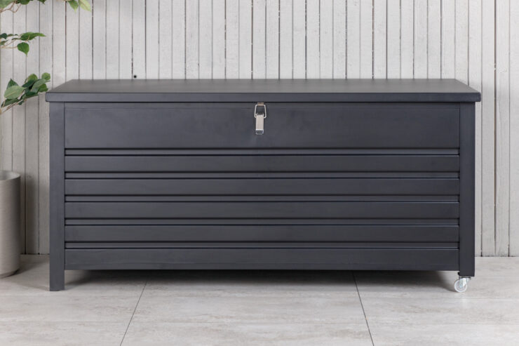 Elsa – Coffre à coussins – Noir – 60 x 60 x 130 cm