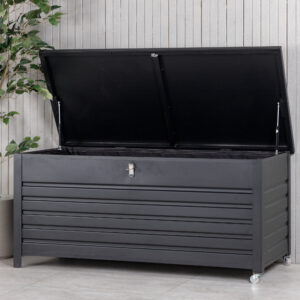 Elsa – Coffre à coussins – Noir – 60 x 60 x 130 cm
