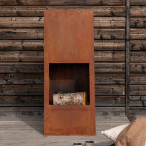 Bastian – Brasero – Orange rouille – 20 x 120 x 50 cm