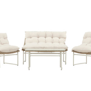 Tina – Salon canapé – Beige, Transparent