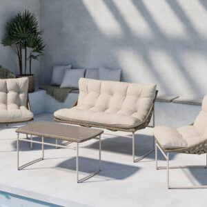 Tina – Salon canapé – Beige, Transparent