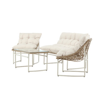 Tina – Salon canapé – Beige, Transparent