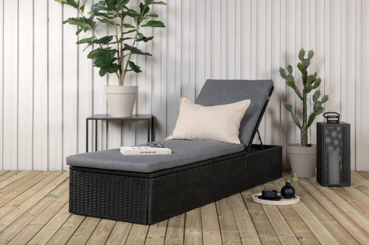 Quad – Bain de soleil – Noir – 198 x 38 x 61 cm
