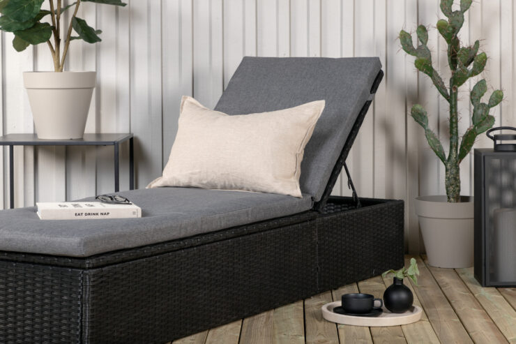 Quad – Bain de soleil – Noir – 198 x 38 x 61 cm