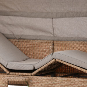 Nopy – Bain de soleil – Beige, Gris clair – 60 x 135 x 200 cm