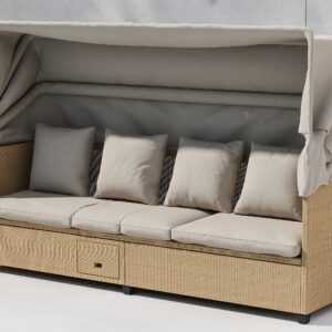 Nopy – Bain de soleil – Beige, Gris clair – 60 x 135 x 200 cm