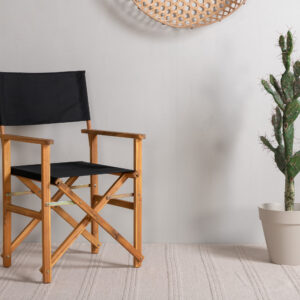 Marion – Chaise de salle à manger – Noir, Naturel – 55 x 90 x 53 cm