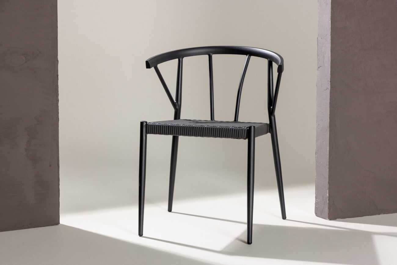 Stina – Chaise de salle à manger – Noir – 49 x 80 x 47 cm
